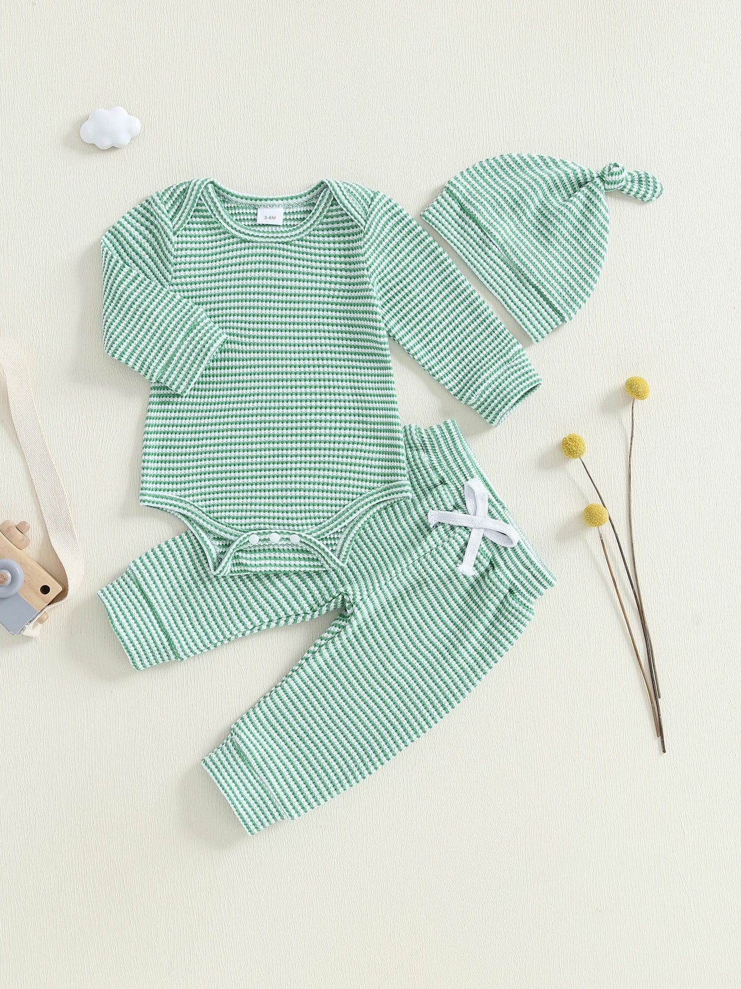 Winter Baby 3 Piece Set Hooded Jacket Fleece Leggings Beanie