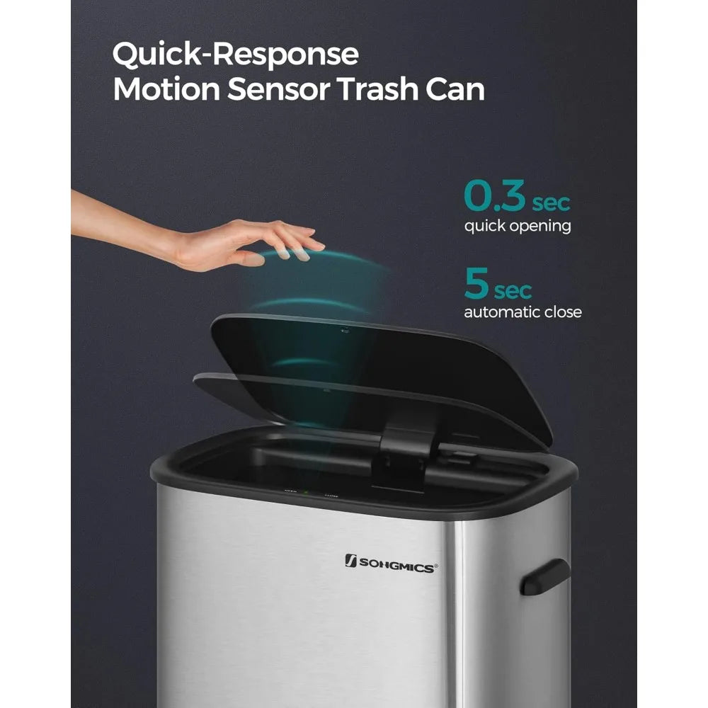 Motion Sensor Trash Can Auto Open With Soft Close Lid