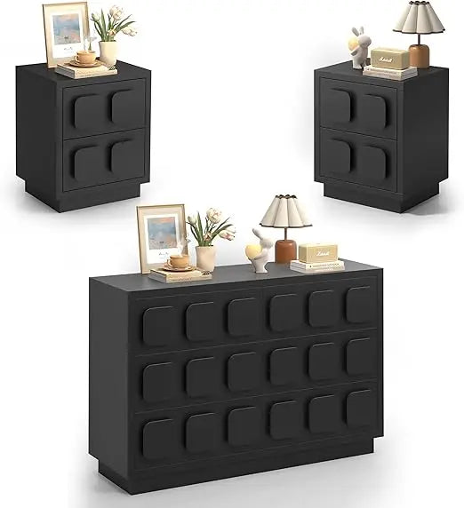 RBXC Bedroom Set With 6 Drawer Dresser And Nightstands