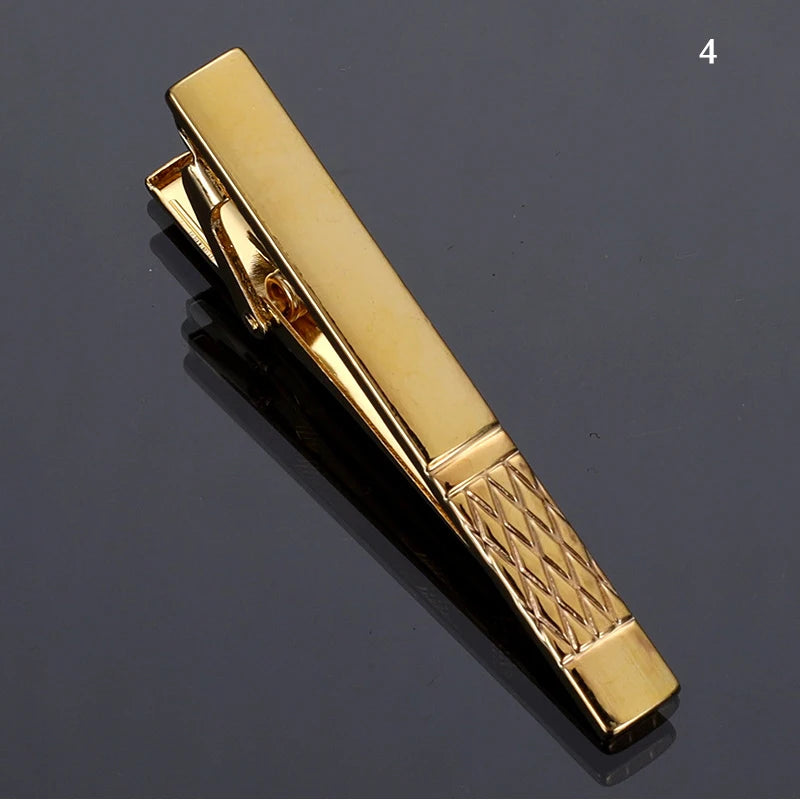 Luxury Metal Tie Clip For Men Crystal Bar Clasp