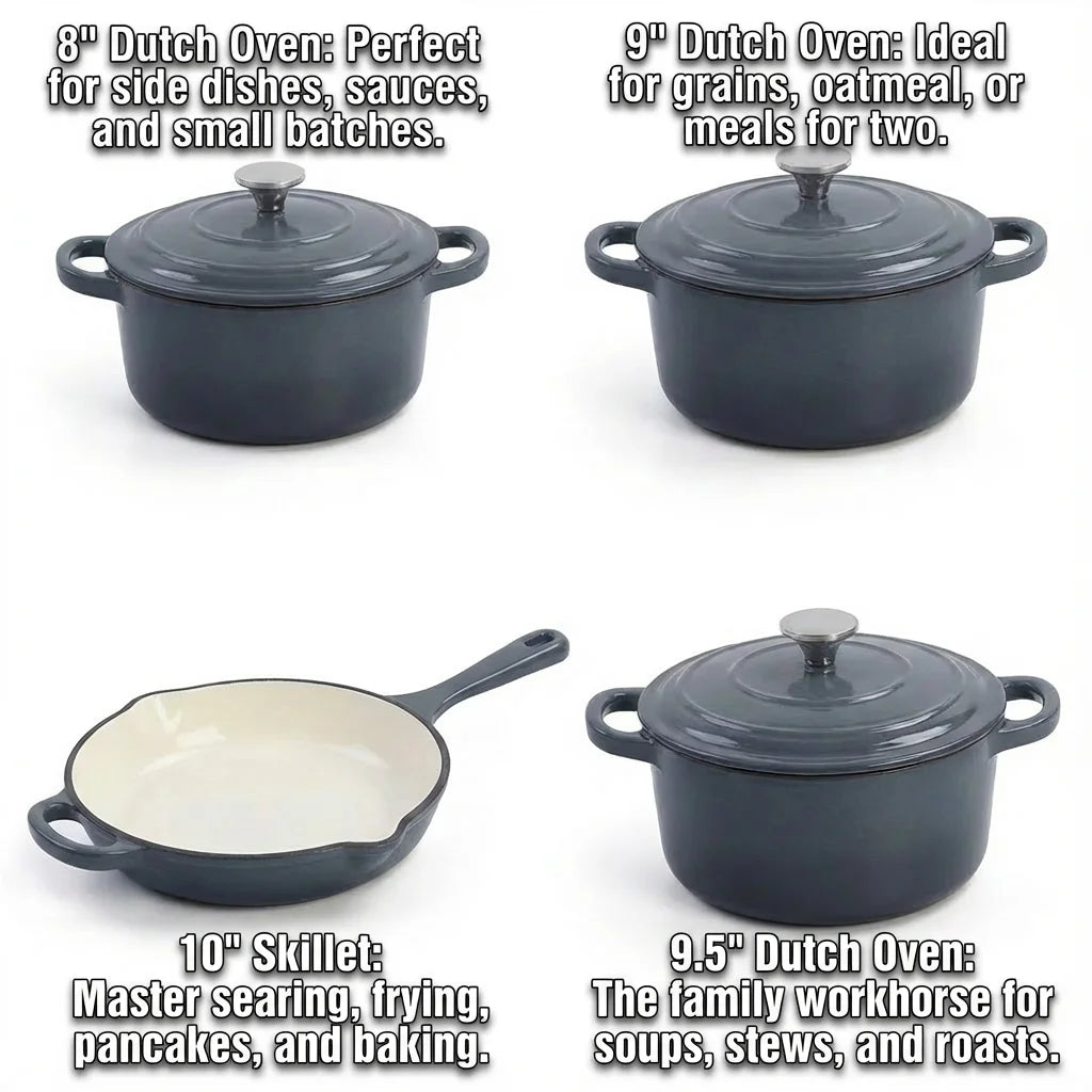Enameled Cast Iron Cookware Set