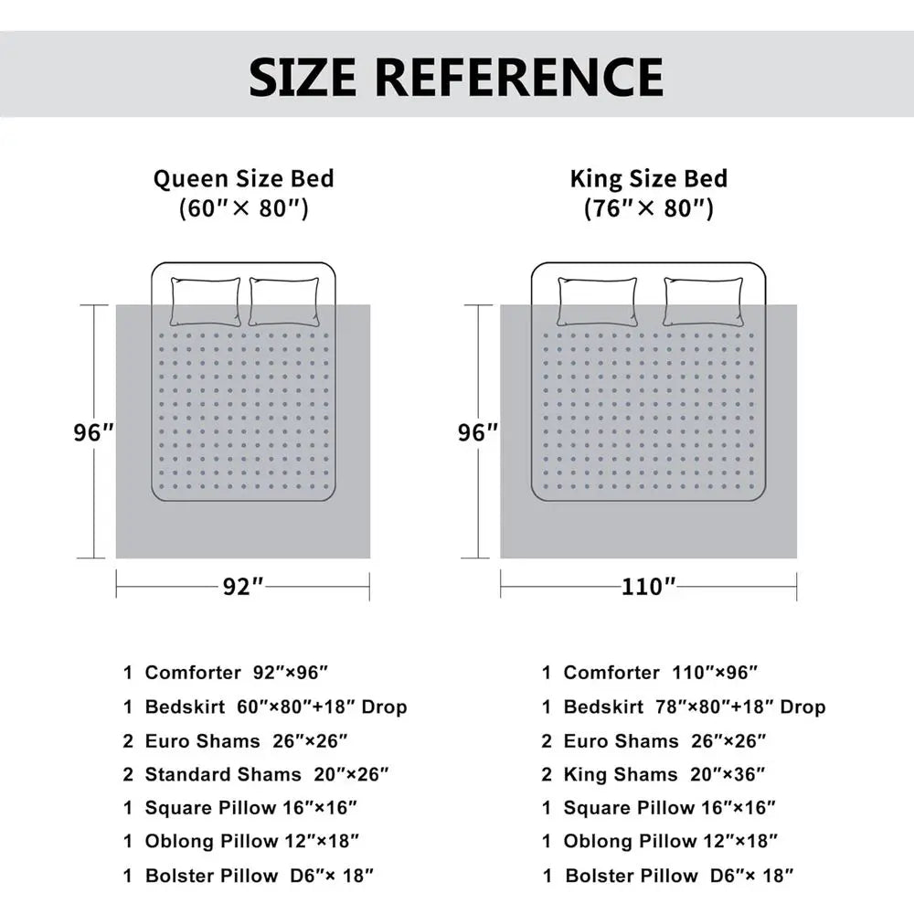 Nine Piece Bedding Set With Euro Shams