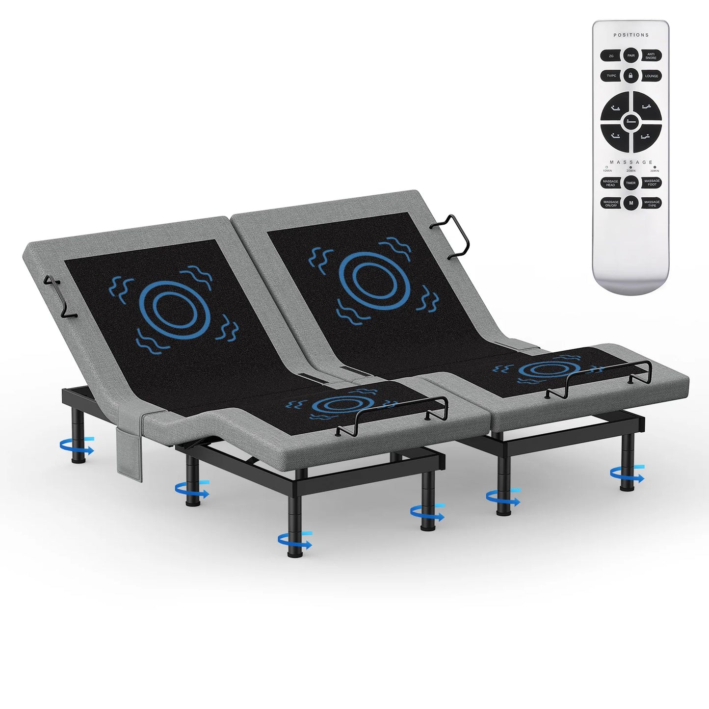 Furgle Adjustable Bed Base With Massage And Remote