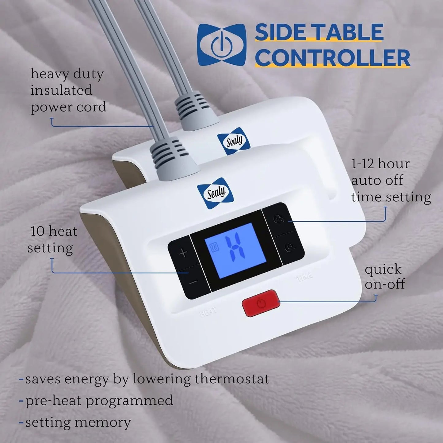 XMSJ Electric Flannel Blanket With Dual Controller Auto Shut Off