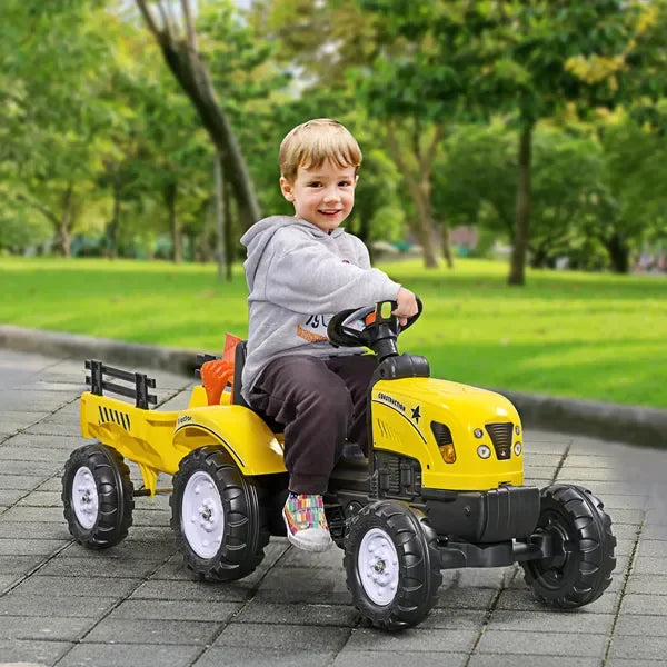Pedal Go Kart For Kids Ride-On Tractor With Trailer