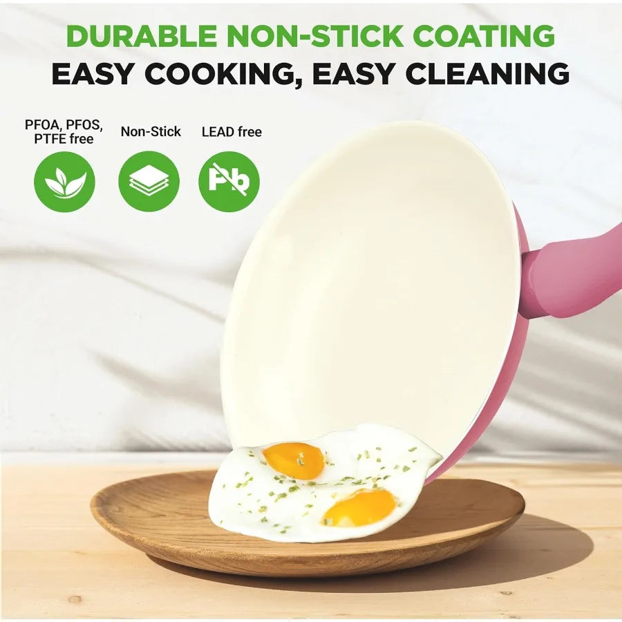 OLOEY 54-Piece Cookware Set Nonstick Ceramic Pots Pans Utensils