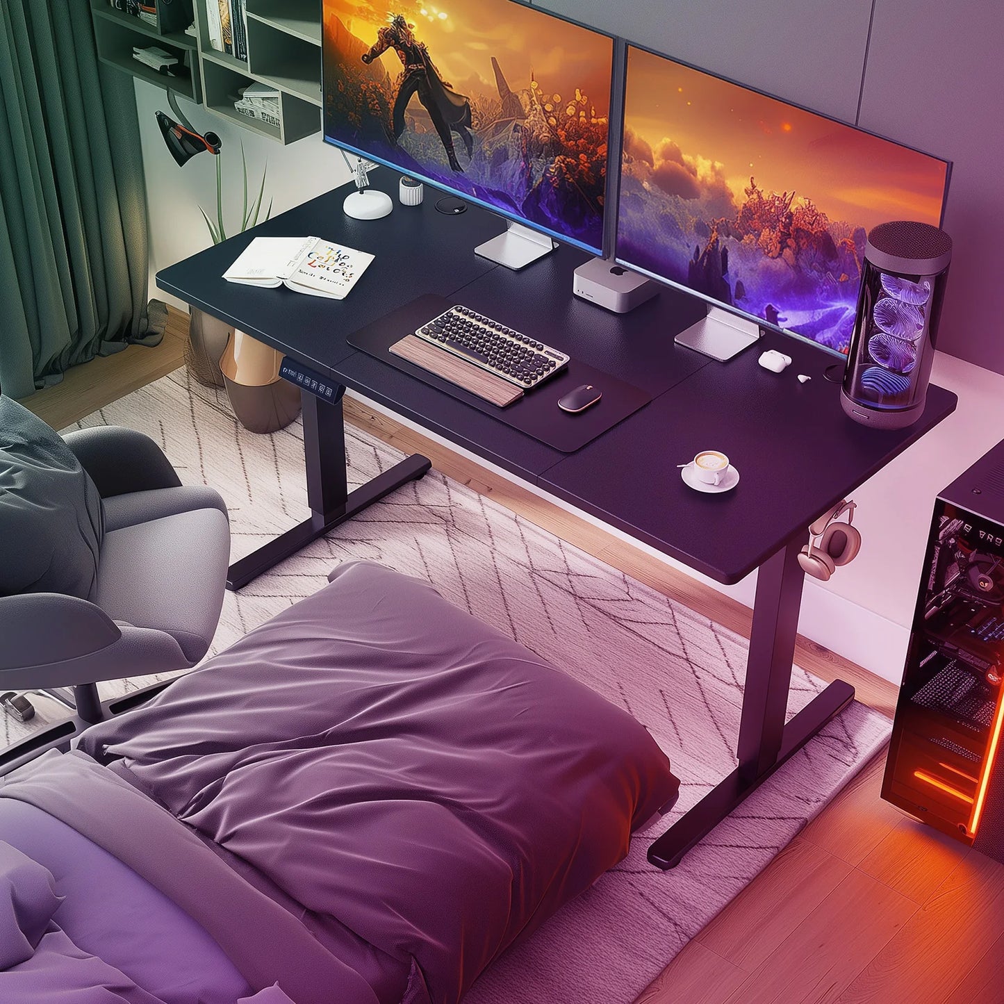 JHK Electric Height Adjustable Standing Desk Sit Stand Office Workstation