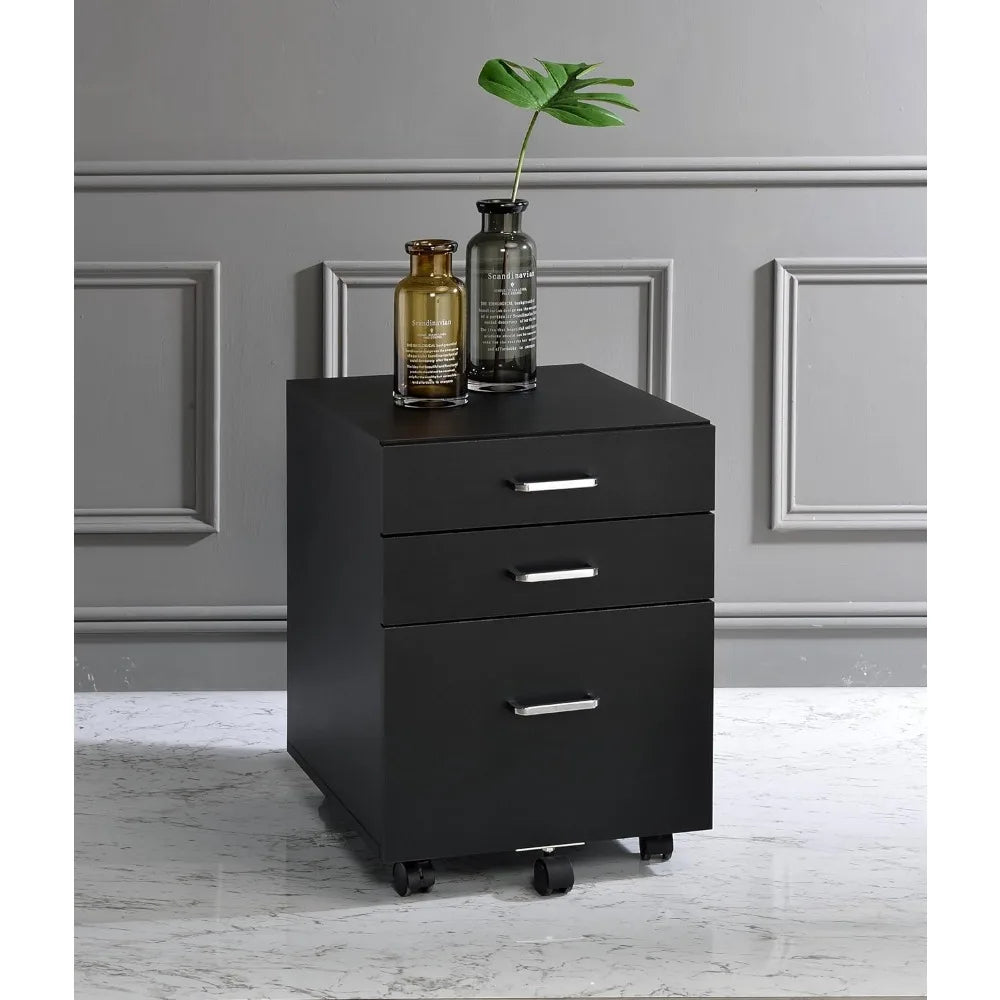 3-Drawer File Cabinet With Wheels for Home Office Storage