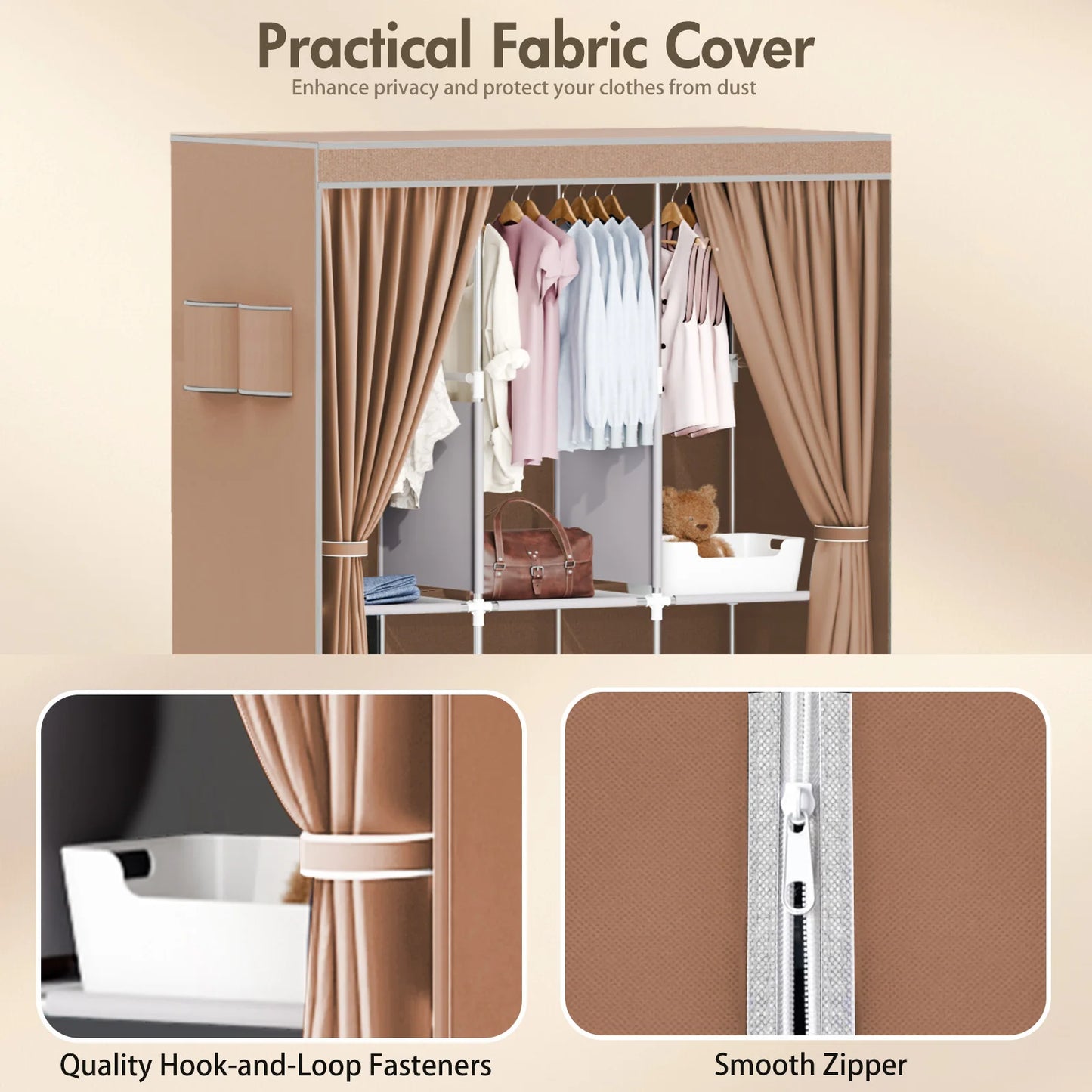 Foldable Multi Layer Wardrobe Organizer Closet Storage Rack Dustproof