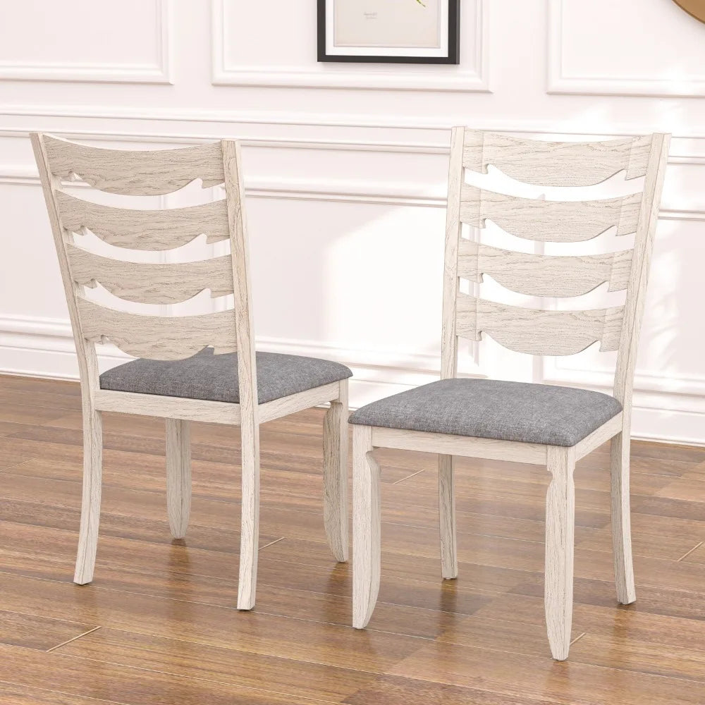 Classic Solid Wood Dining Table Set With Six Chairs