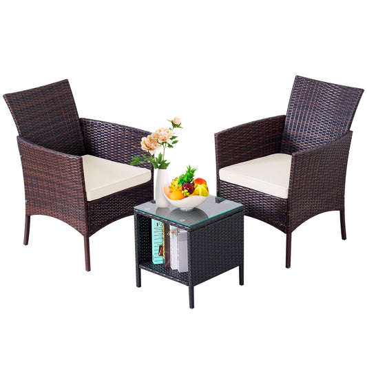Naga Bahna 3 Piece Outdoor Patio Bistro Set Rattan Furniture