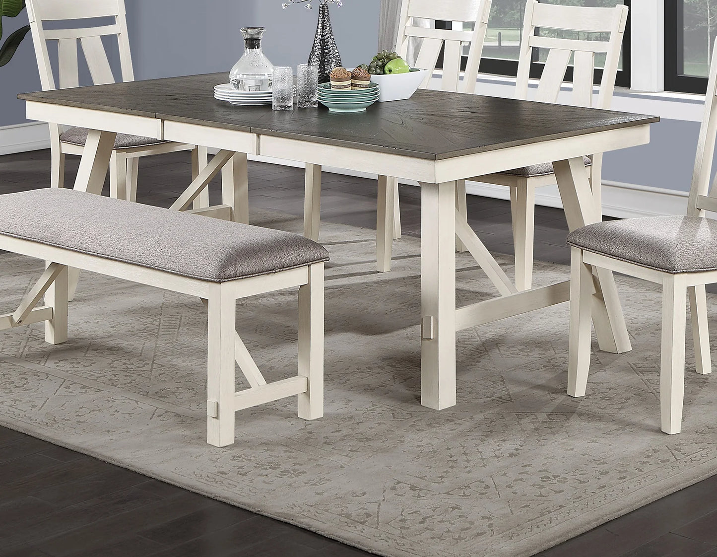 Dining Room 6-Piece Dining Set Table With Leaf And Chairs