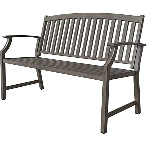 Grand Patio Farmhouse Outdoor Bench With Aluminum Backrest
