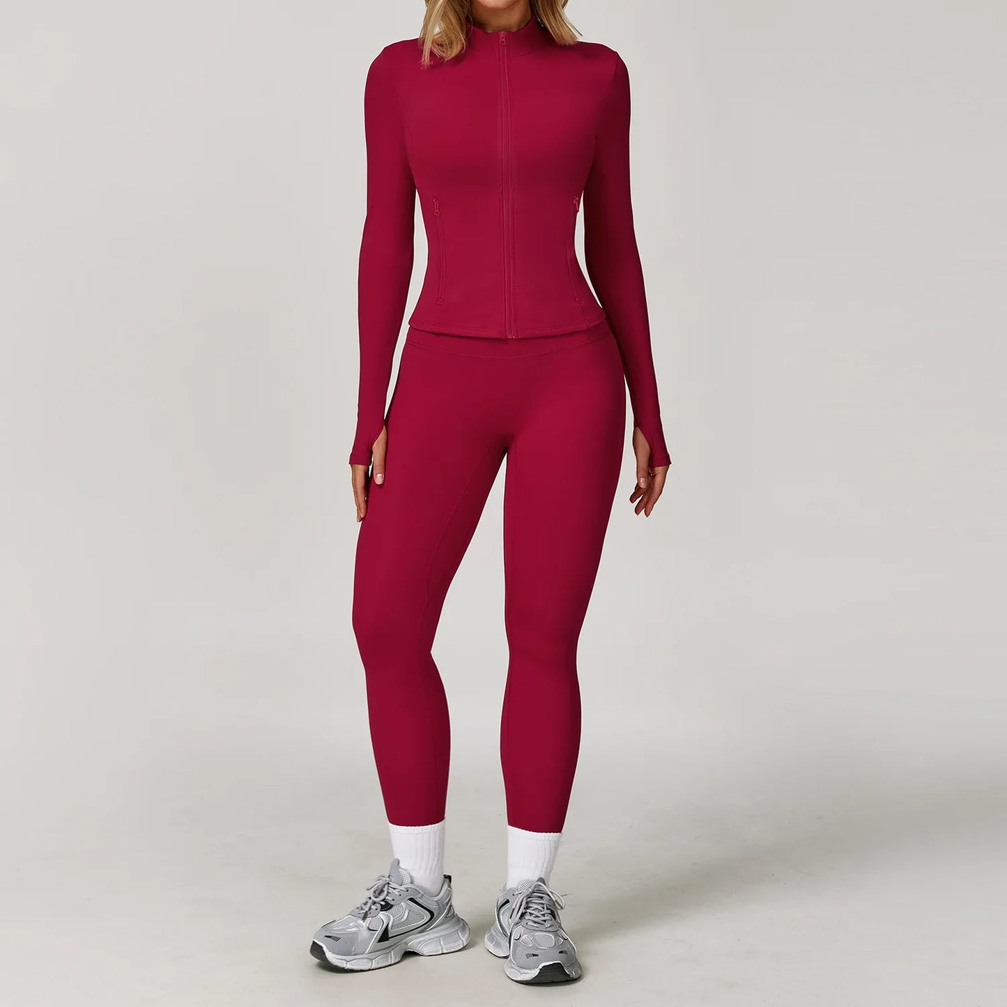 NONECN Womens Yoga Set 2 Piece Sportswear With High Waist Leggings