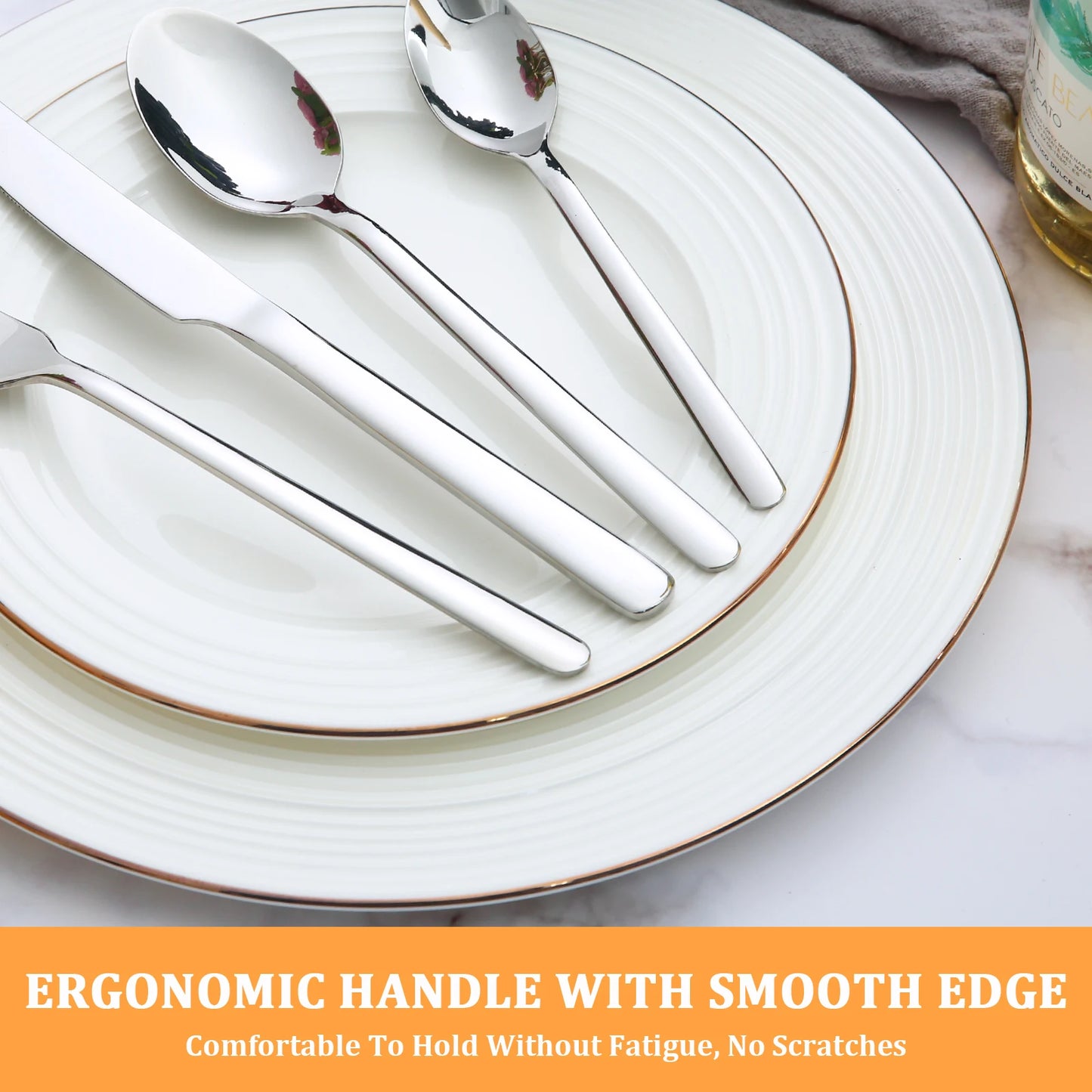 HANSMART 24 Piece Stainless Steel Flatware Set For 6
