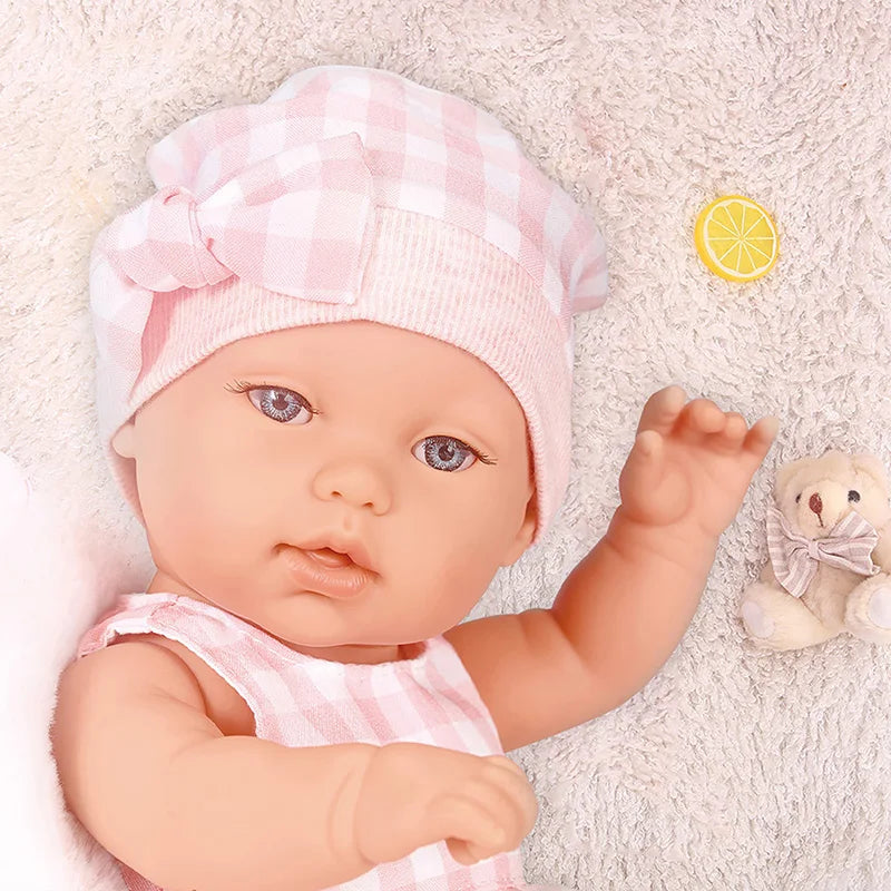 NONECN Reborn Baby Doll With Sleeping Basket For Kids Gift