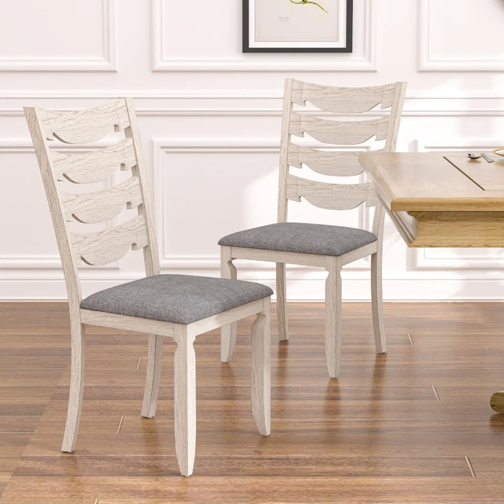 Classic Solid Wood Dining Table Set With Six Chairs