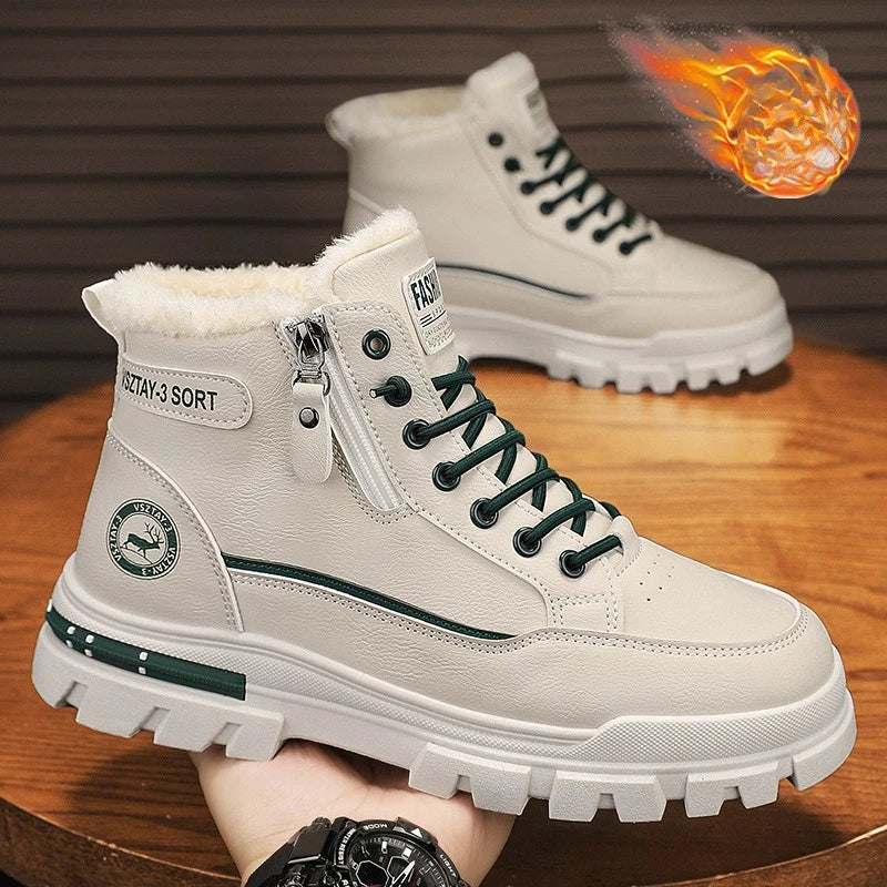 Winter Plush High-Top Snow Boots for Men