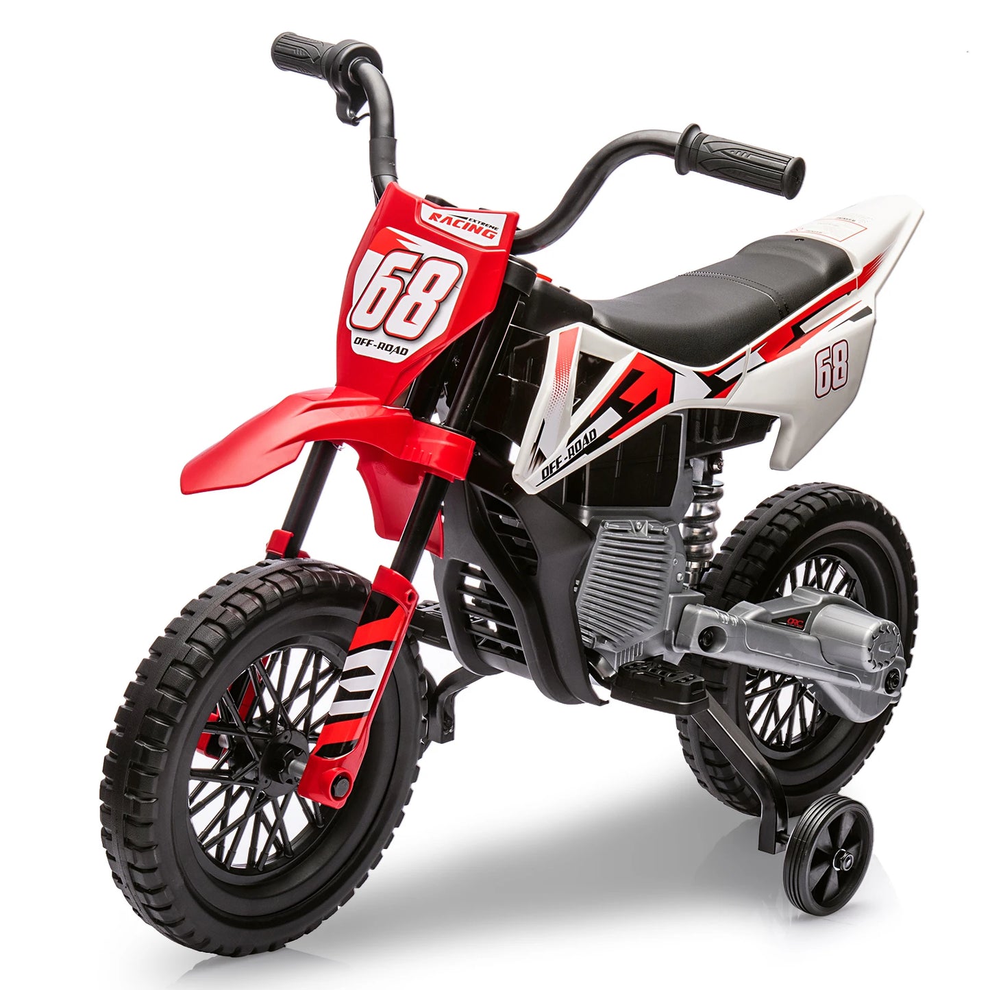 HiMISS 12V Kids Electric Dirt Bike With Twist Grip Throttle Training Wheels