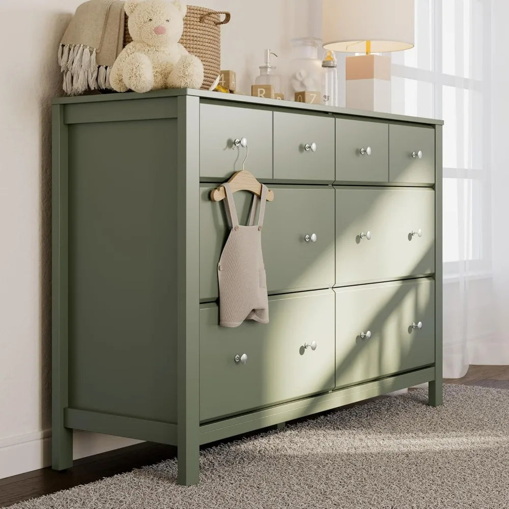 Six Drawer Dresser With Interlocking Design For Modern Storage