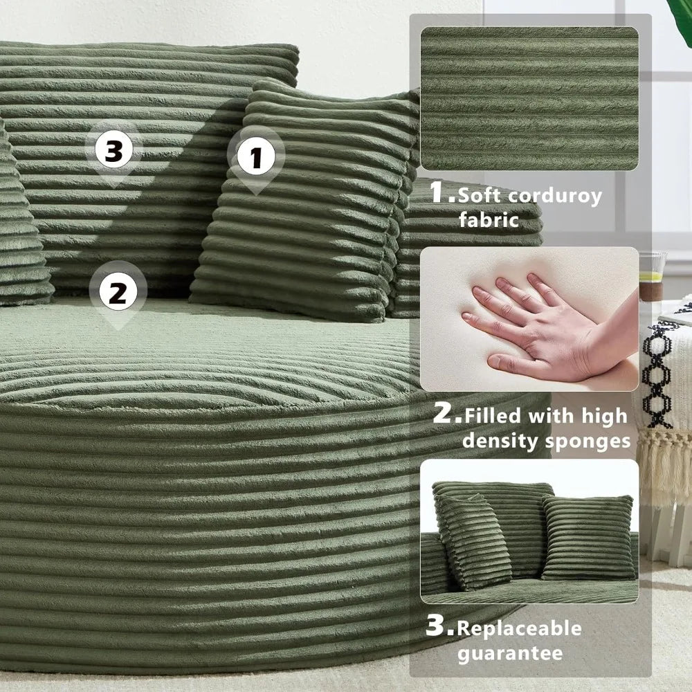 HUANZHUANG Oversized Lounge Chair Sofa Bed With Luxurious Upholstery AntislipGrip