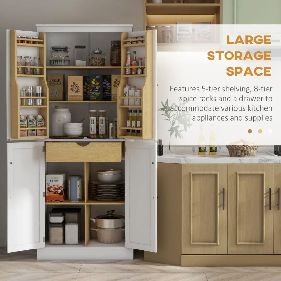 Hign-concerned Pantry Cabinet With Five Tier Shelving