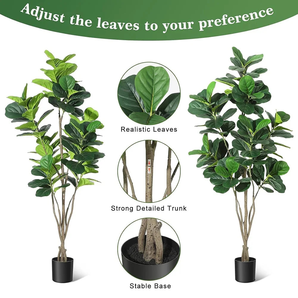 HiMISSCN Fiddle Leaf Fig Tree Artificial For Home Decor