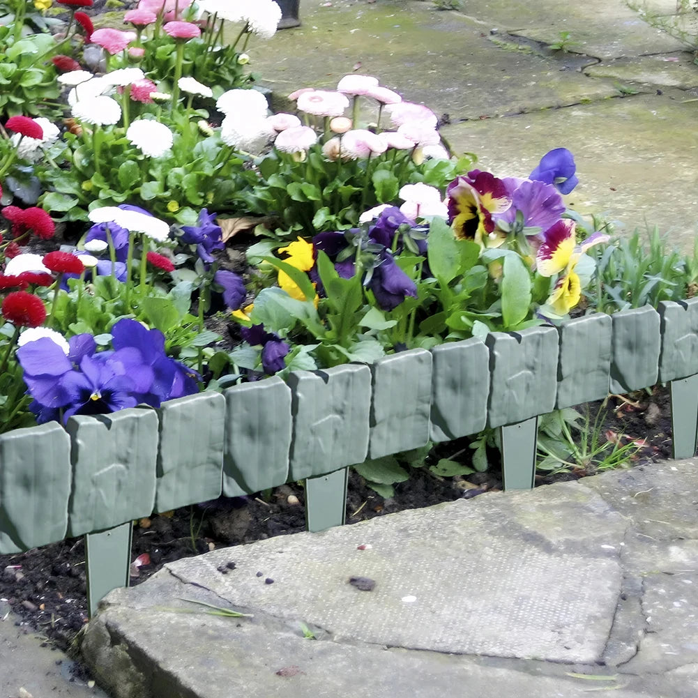 Garden Edging Border Imitation Stone Fence Plastic Cobblestone