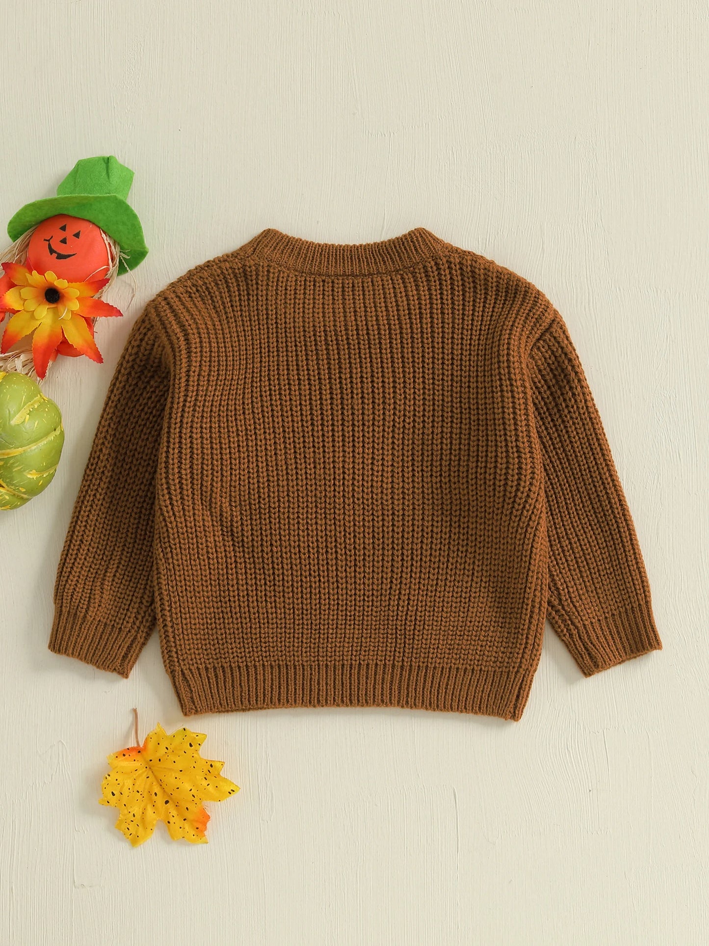 NONECN Kids Halloween Bat Witch Hat Embroidered Crewneck Sweater Unisex