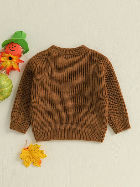 NONECN Kids Halloween Bat Witch Hat Embroidered Crewneck Sweater Unisex