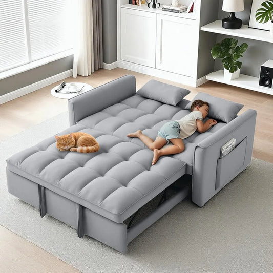 Combination Pullout Sleeper Sofa With Adjustable Backrest