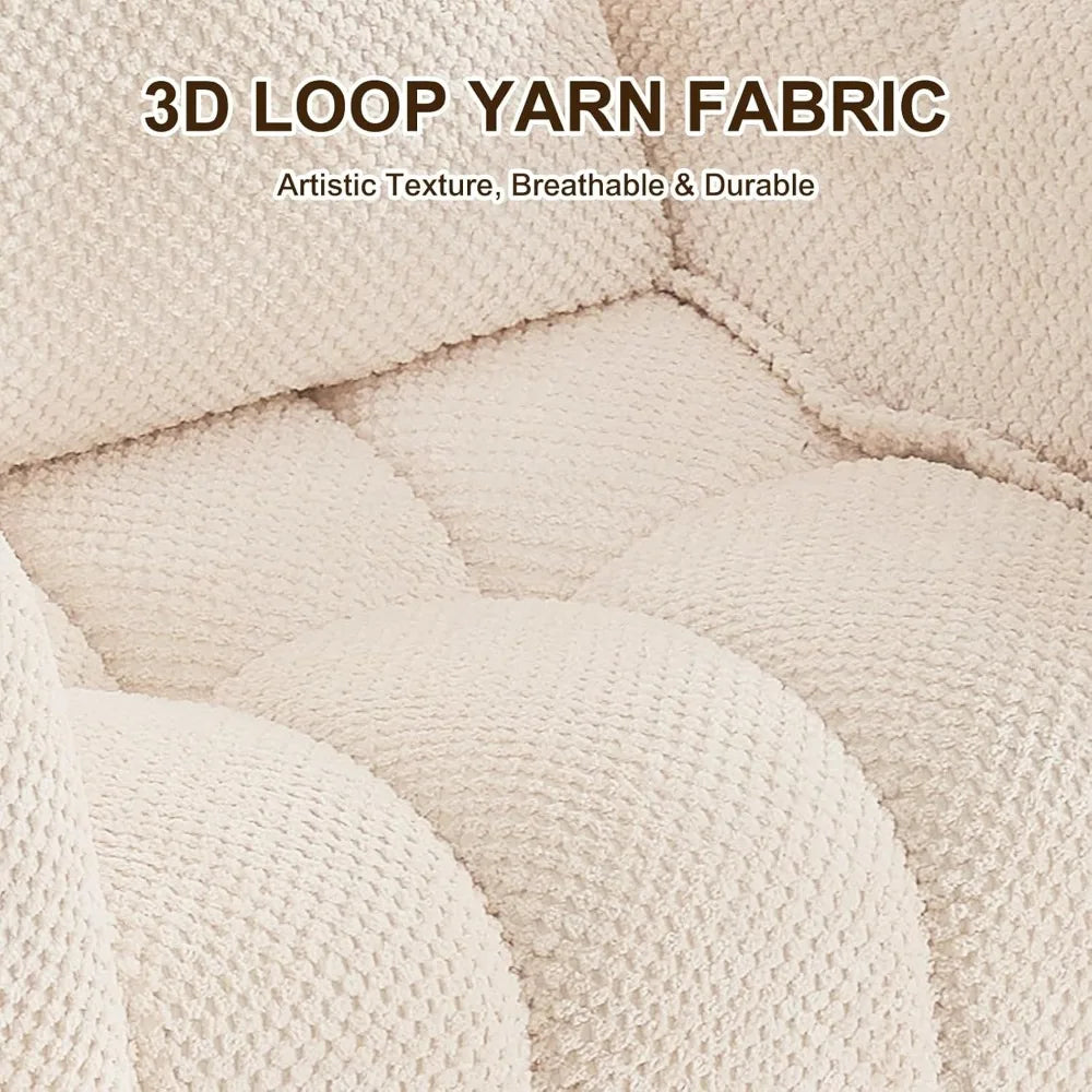 Pumpkin Shaped Upholstered Tufted Lounge Chair No Assembly For Modern Living Room