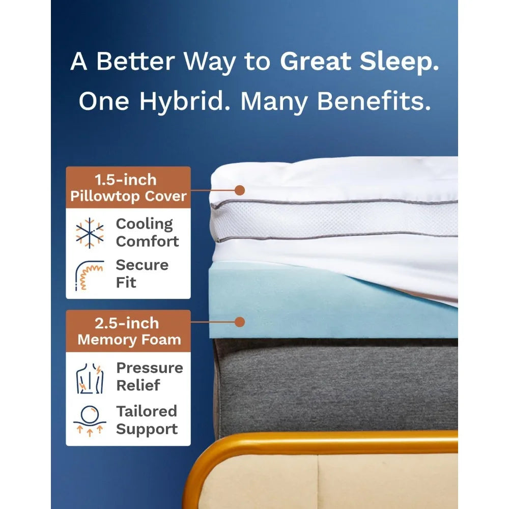 Zhuoting Pillow Top Memory Foam Mattress Topper Cooling