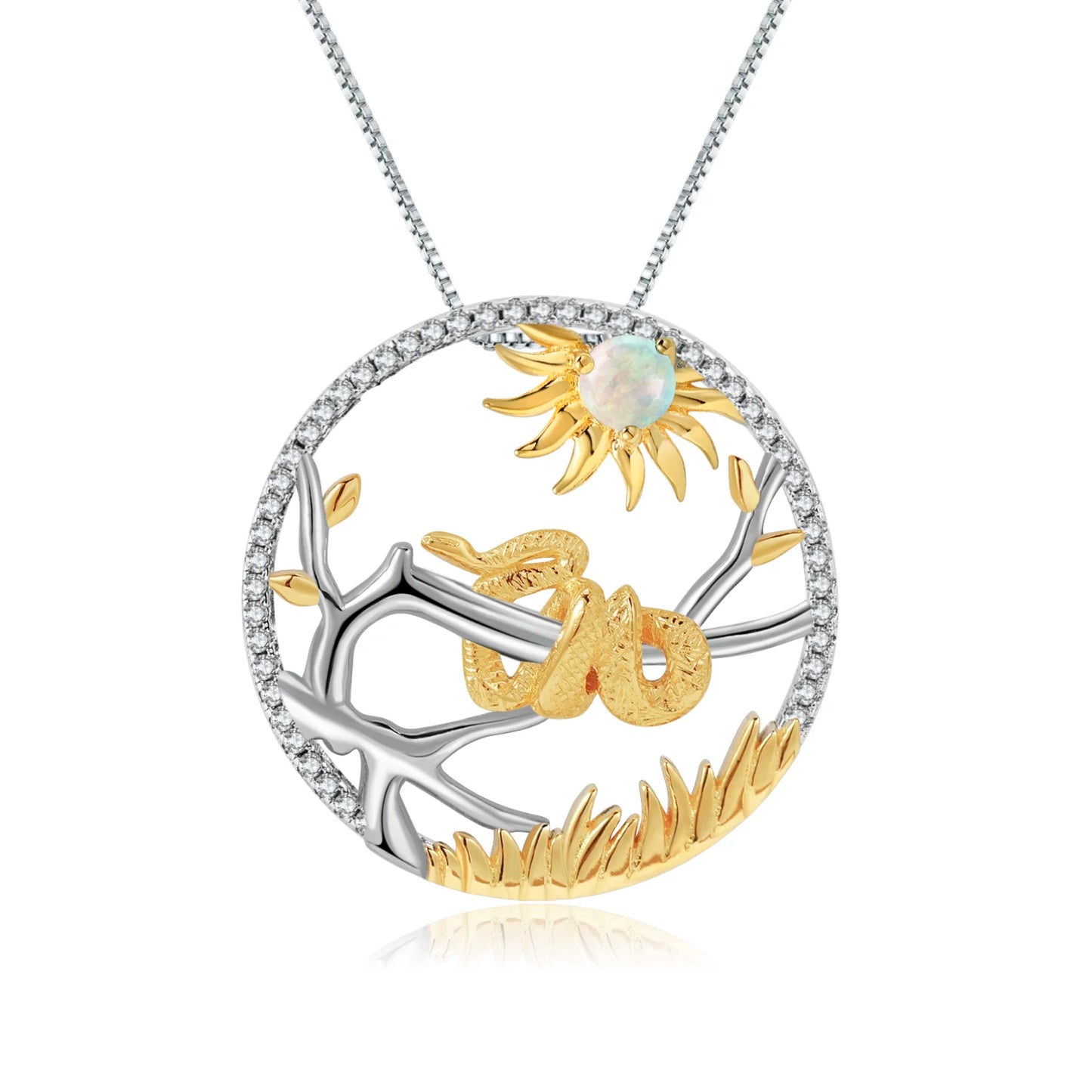 Gem's Ballet 925 Sterling Silver Dragon Pendant Necklace Topaz