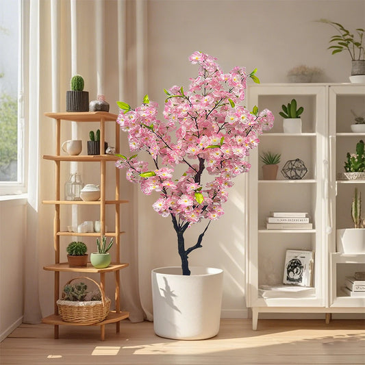 TWISTER Artificial Cherry Blossom Tree In Pot For Indoor Decor