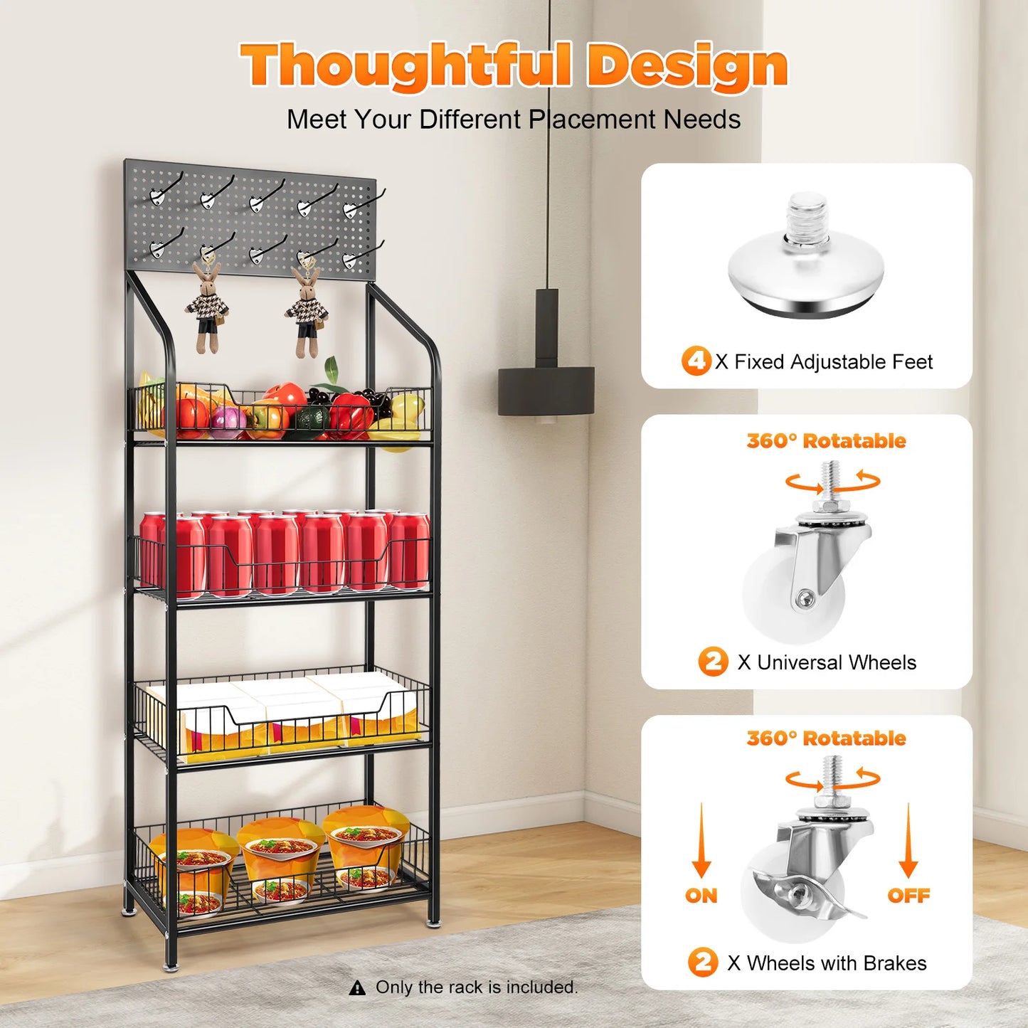 Bymaocar 4 Tier Wheel Display Rack For Retail Shelving
