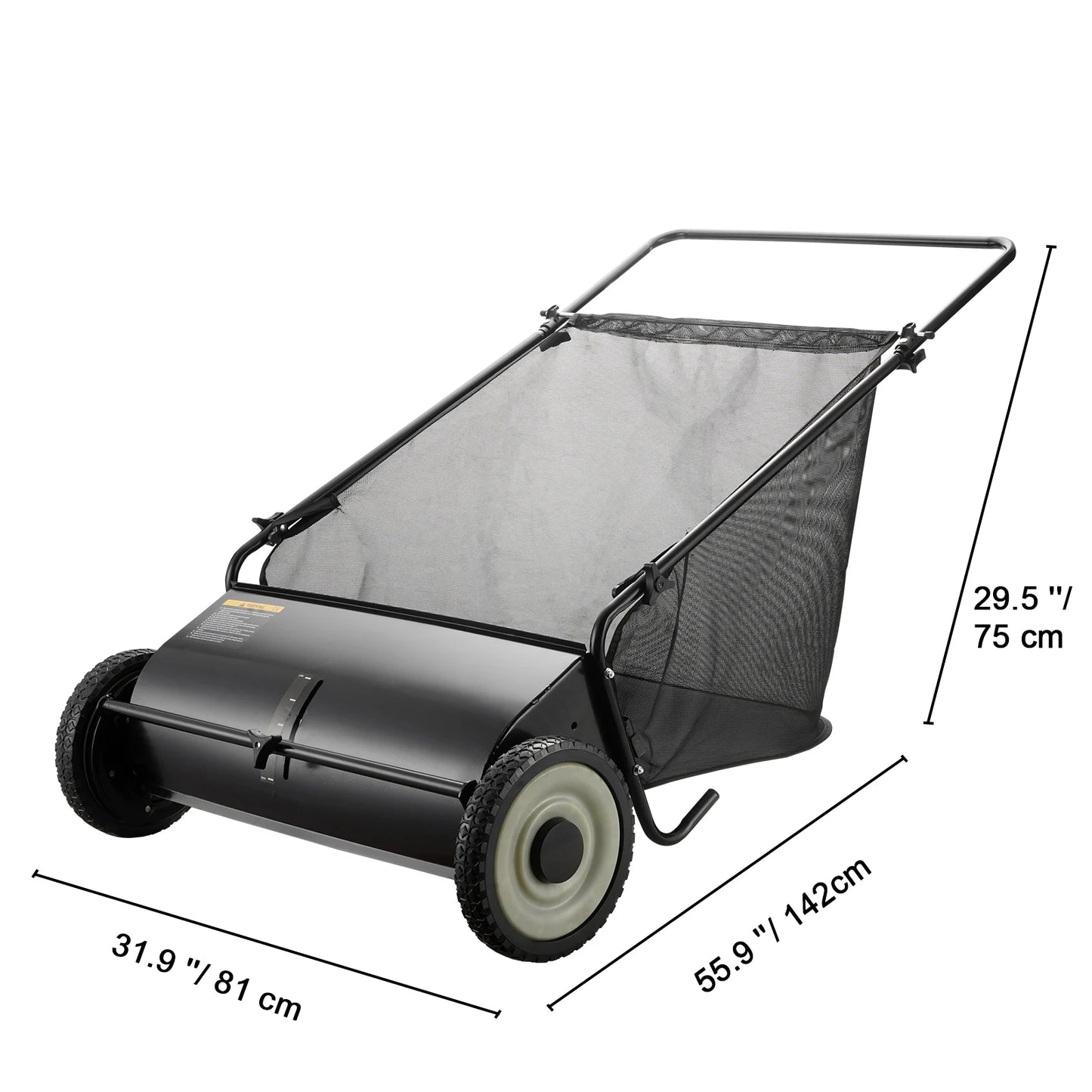 SucceBuy Tow Behind Lawn Sweeper With Adjustable Sweeping Large Capacity