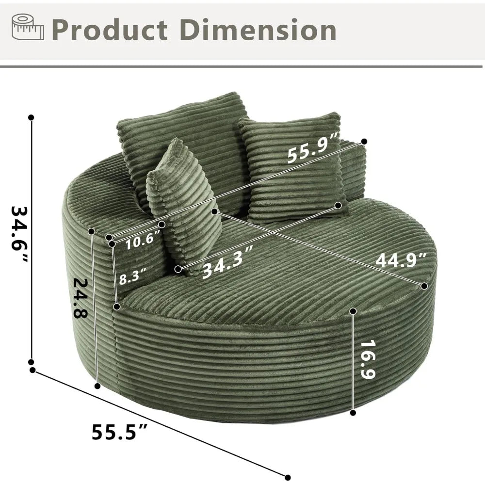 HUANZHUANG Oversized Lounge Chair Sofa Bed With Luxurious Upholstery AntislipGrip