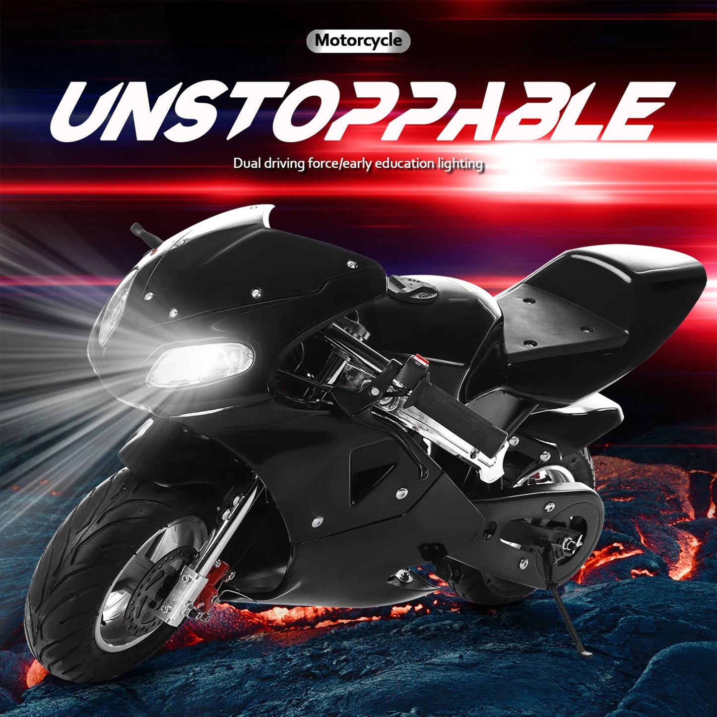 Pocket Gas Motorbike 49cc 2-Stroke With Dual Headlights