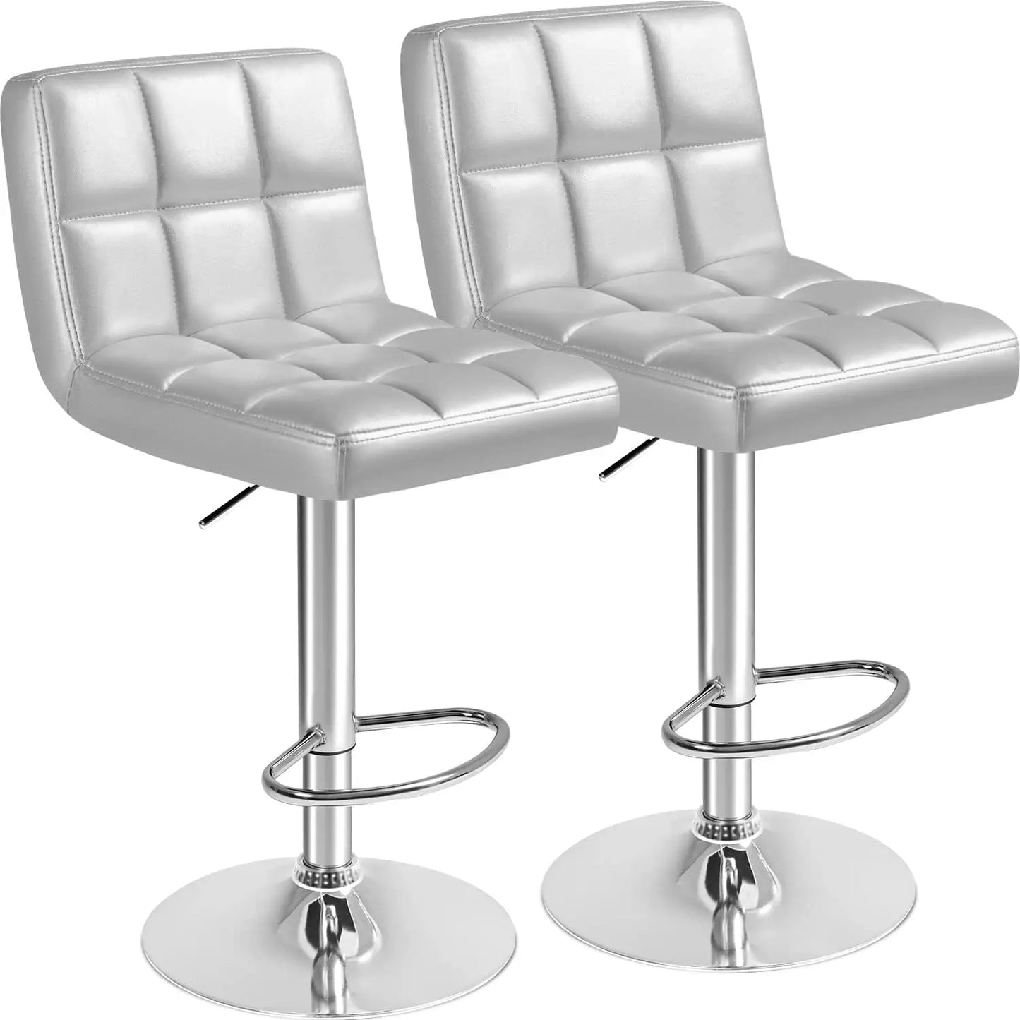 HUANZHUANG Modern PU Leather Swivel Bar Stool Set Of 2