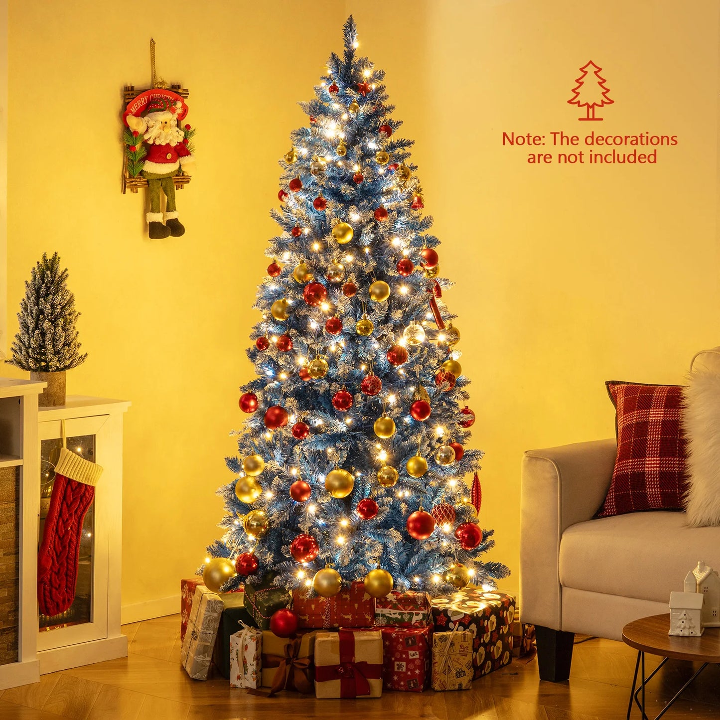 LIFEZEAL Artificial Christmas Tree Hinged for Home and Office Decor