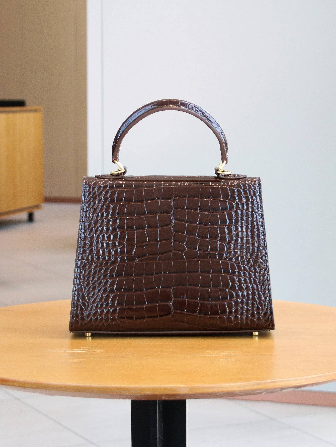 NONECN Crocodile Pattern Fashion Handbag Light Luxury Work Bag