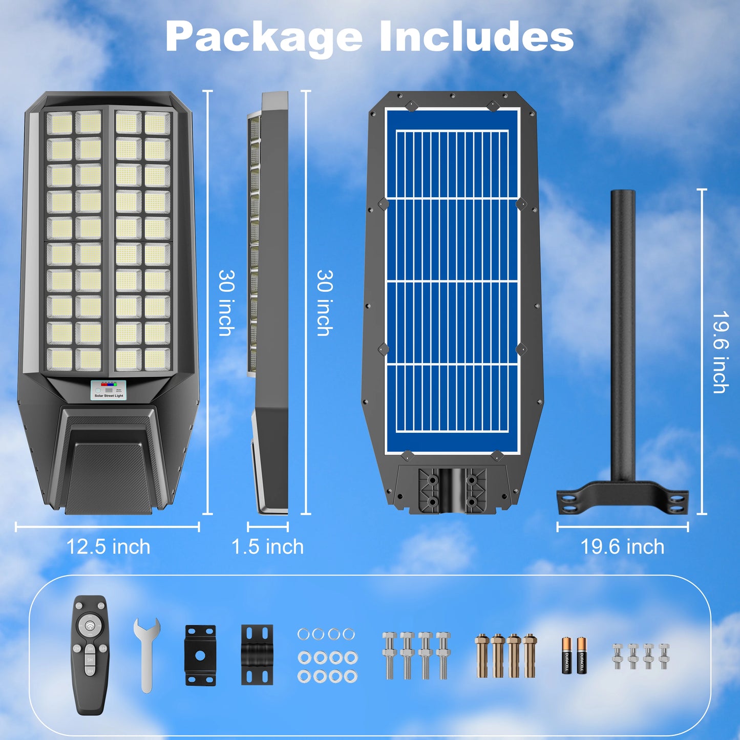 Outdoor Solar LED Street Light With Motion Sensor IP65 Waterproof