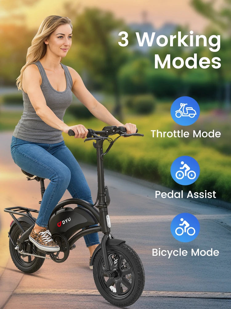DYU D3F Mini Foldable Electric Bicycle With 500W Motor 36V Lithium Battery For Commuting