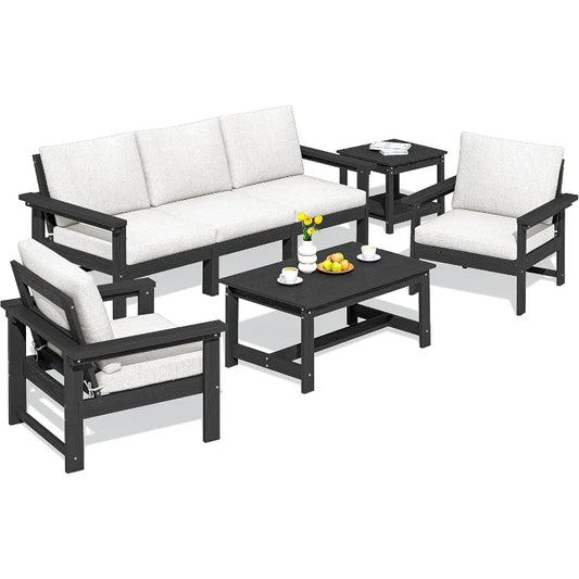 Serwall 7 Piece Outdoor Sectional Sofa Set All Weather