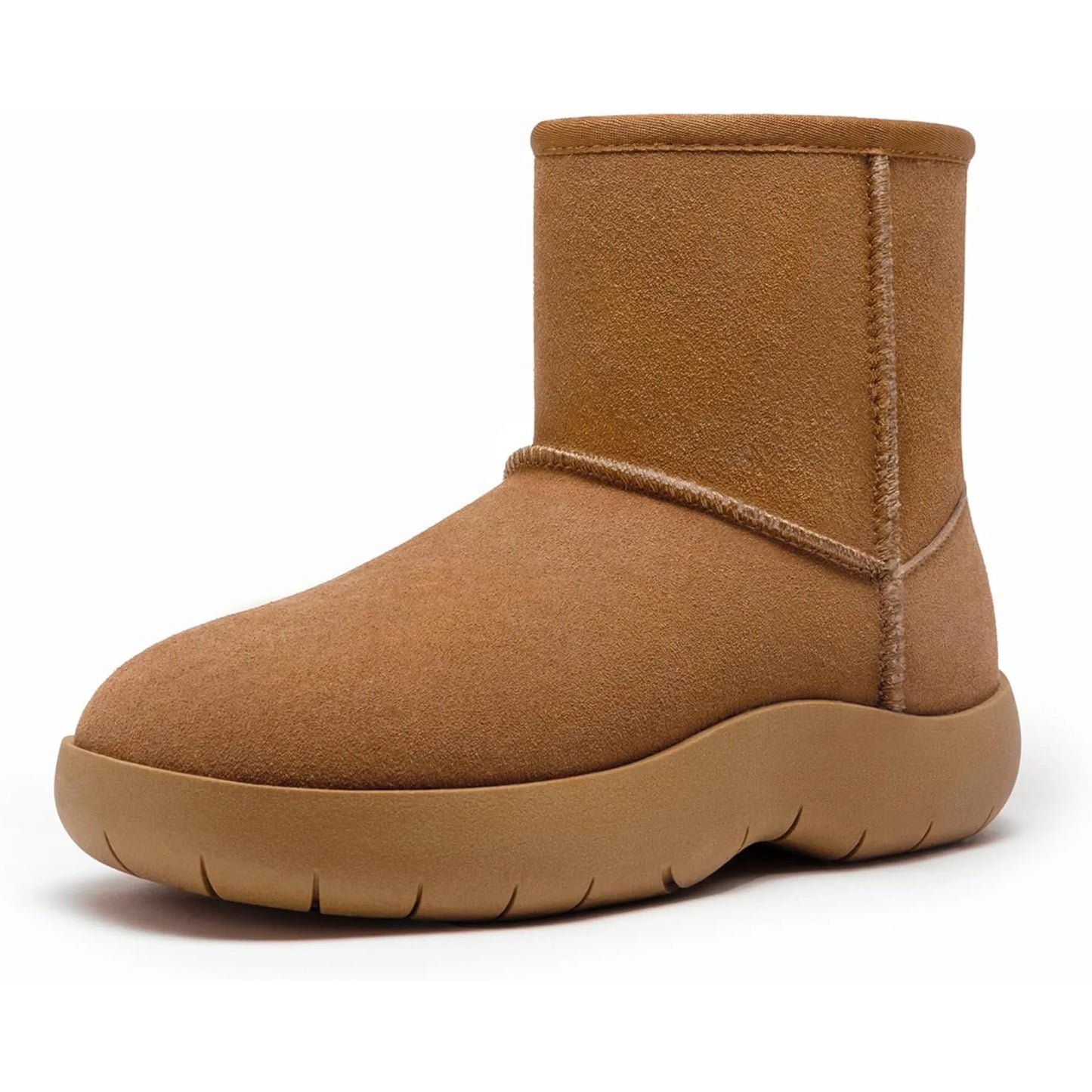 Fujian Genuine Suede Womens Ankle Boots Fur Lined Snow Boots