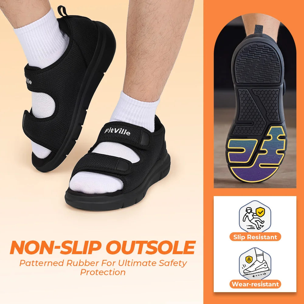 Fittington Men's Diabetic Sandals With Arch Support Breathable Comfort