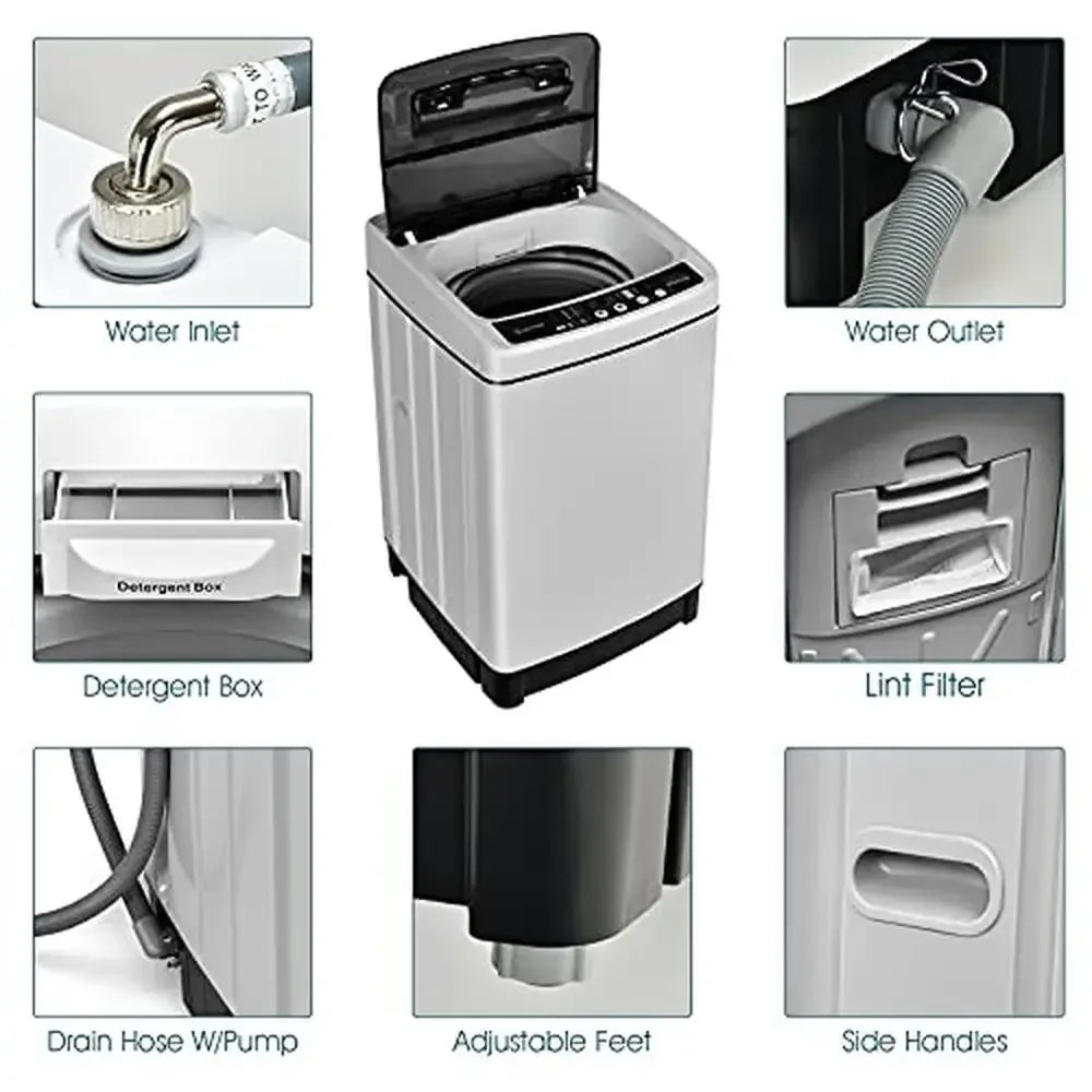XMSJCN Compact Automatic Mini Washer And Spin Dryer