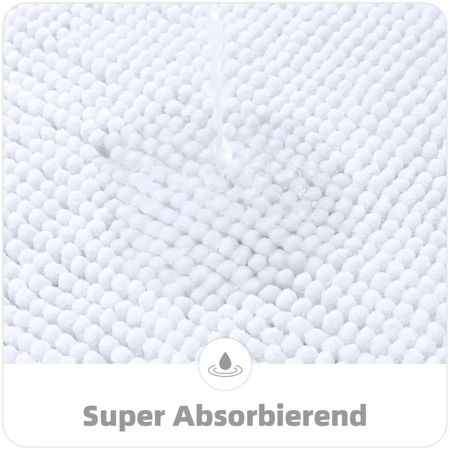 Kitinjoy Bathroom Non-Slip Plush Chenille Bath Mats For Quick Drying