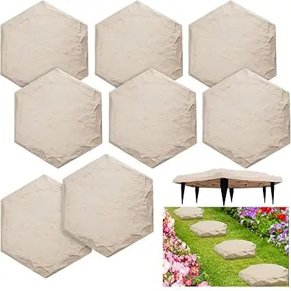 Color Garden Pathway Stepping Stones With Ground Stakes